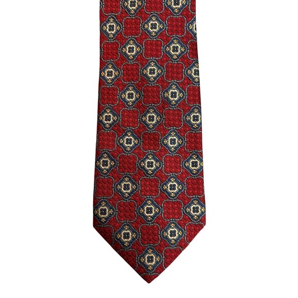 Jos. A. Bank Signature Gold Limited Edition Italian Silk Mens Tie Red/Blue 70"x3 - Picture 1 of 2